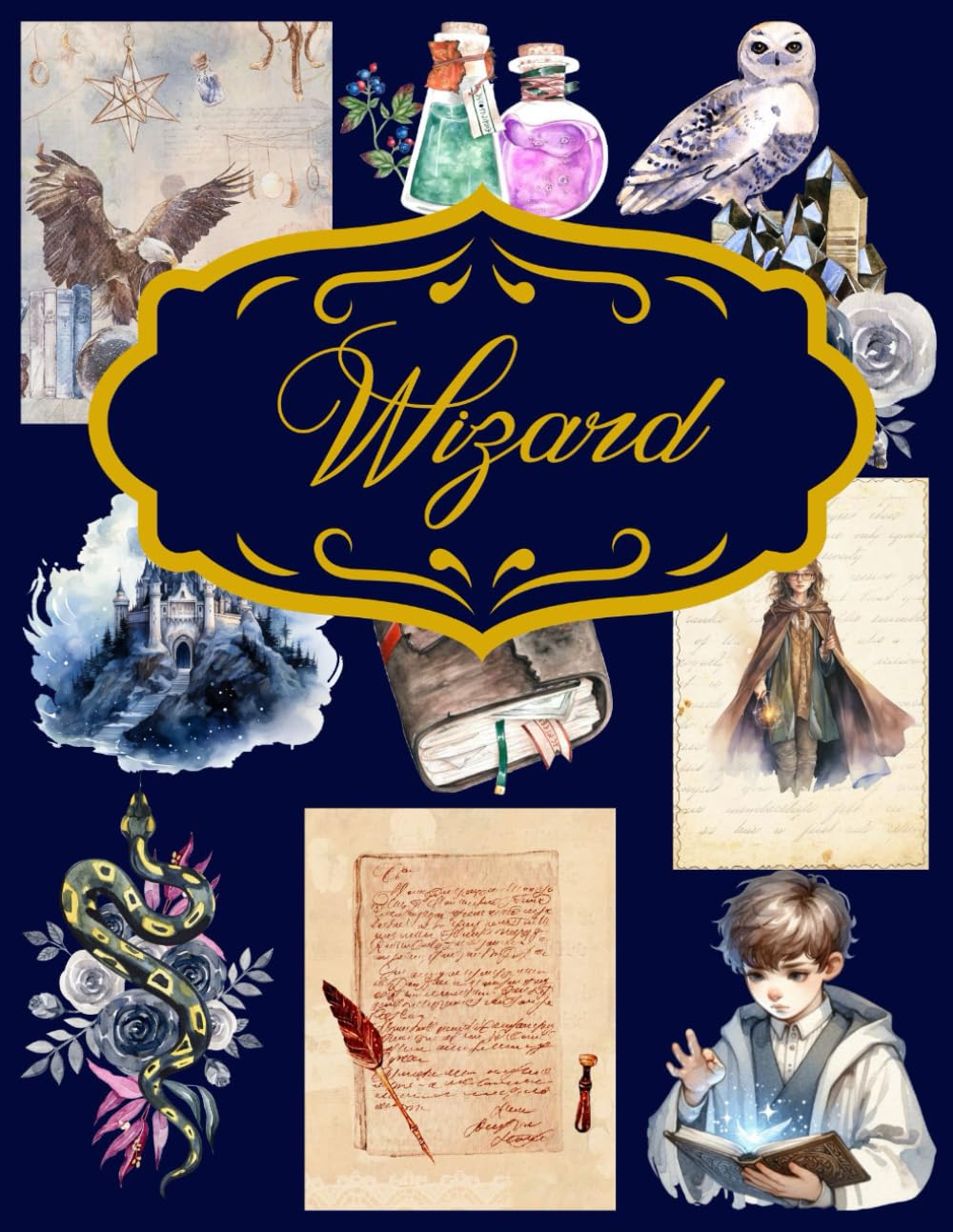 Wizard for Junk Journal and Scrapbooking: | Wizard Collection : +110 elements | One-Sided Decorative