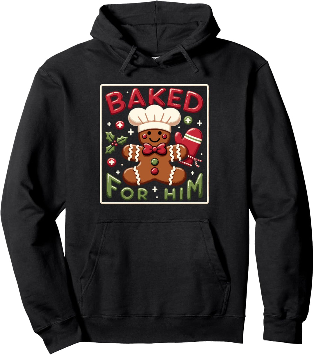 Snapped For Her Backed For Him Gingerbread Matching Xmas Pullover Hoodie