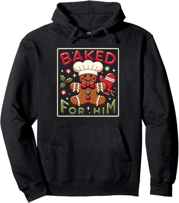 Snapped For Her Backed For Him Gingerbread Matching Xmas Pullover Hoodie