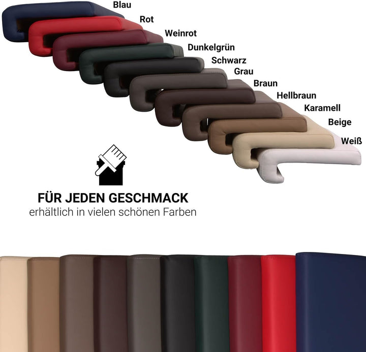 Staboos 2er Set Leder Polsterkissen, Steckkissen für Bettkopfteil zum einhängen, Rückenlehne für Bet