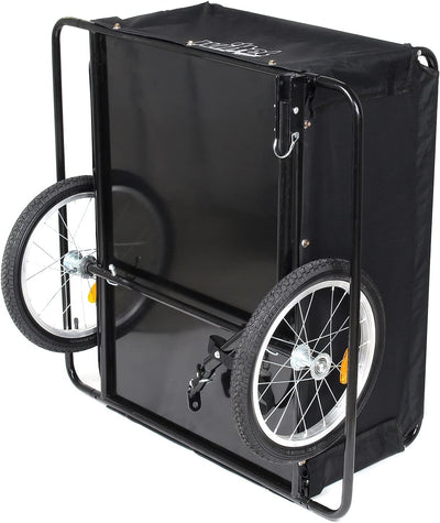 Fahrrad Lastenanhänger bis 65kg mit Radschutz-Rahmen, umklappbarer Deichsel und Schnellkupplung