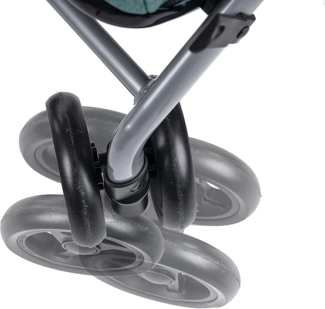 Carlett – Classic Duo | Faltbarer Einkaufswagen mit Gratis-Haken | Robuster Einkaufswagen | 4 Räder
