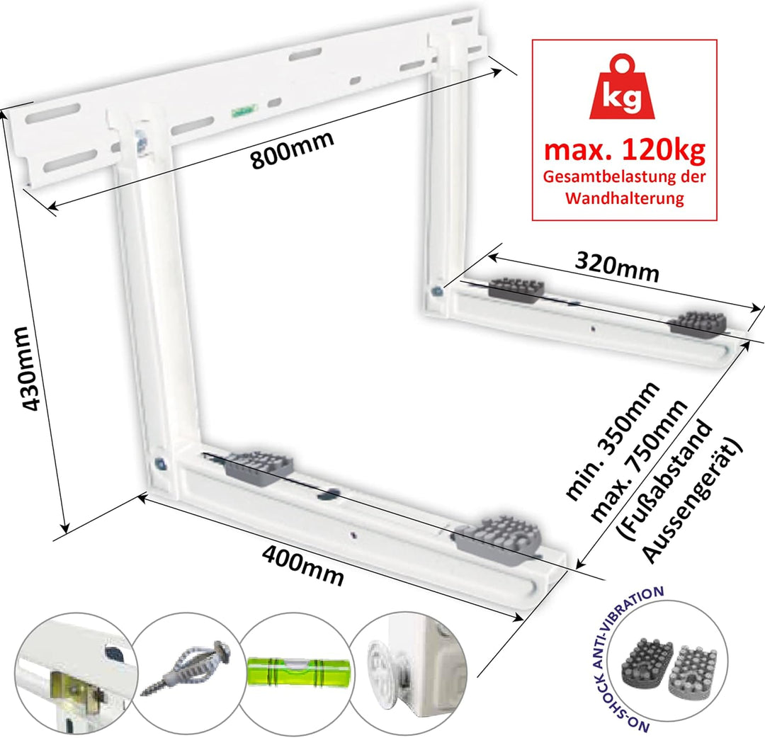 Wandkonsole GIOTTO SG - 120 EVO Wandhalterung belastbar bis 120kg für Split Klimaanlage Aussengerät