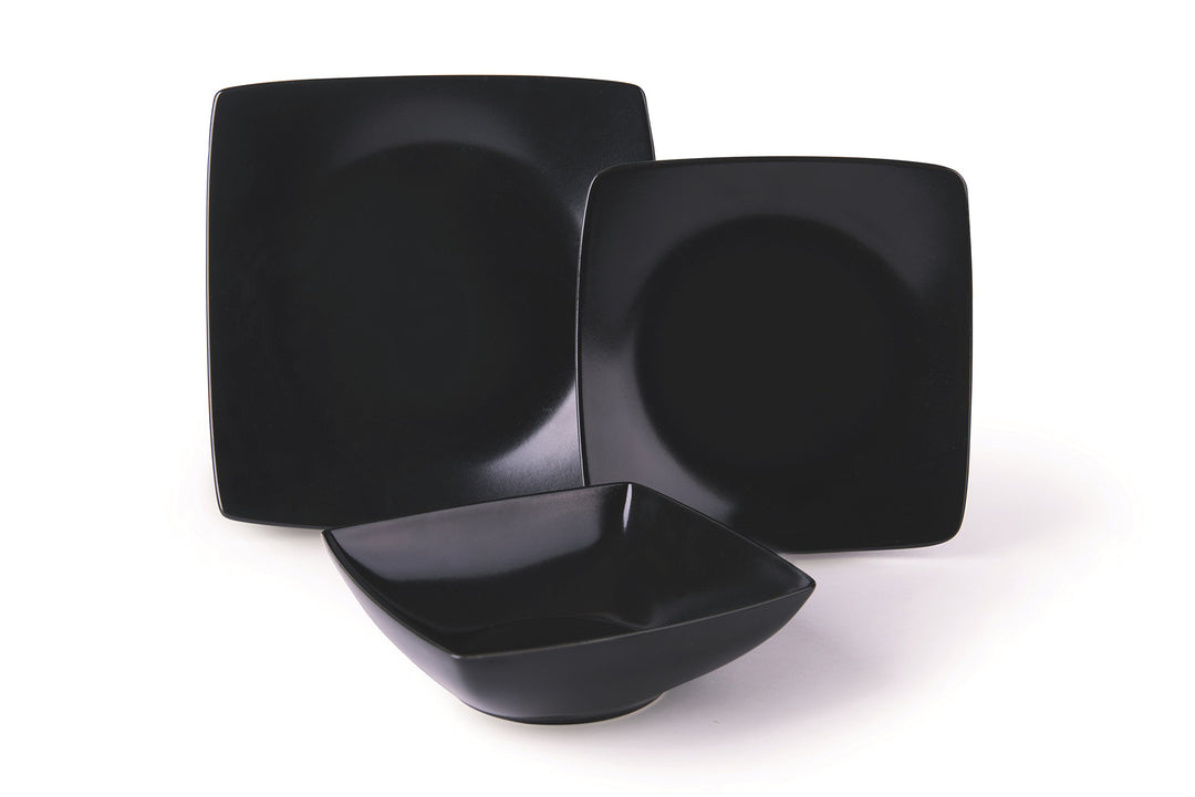 Excelsa Eclipse Tafelservice aus Keramik 18 Stk Schwarz