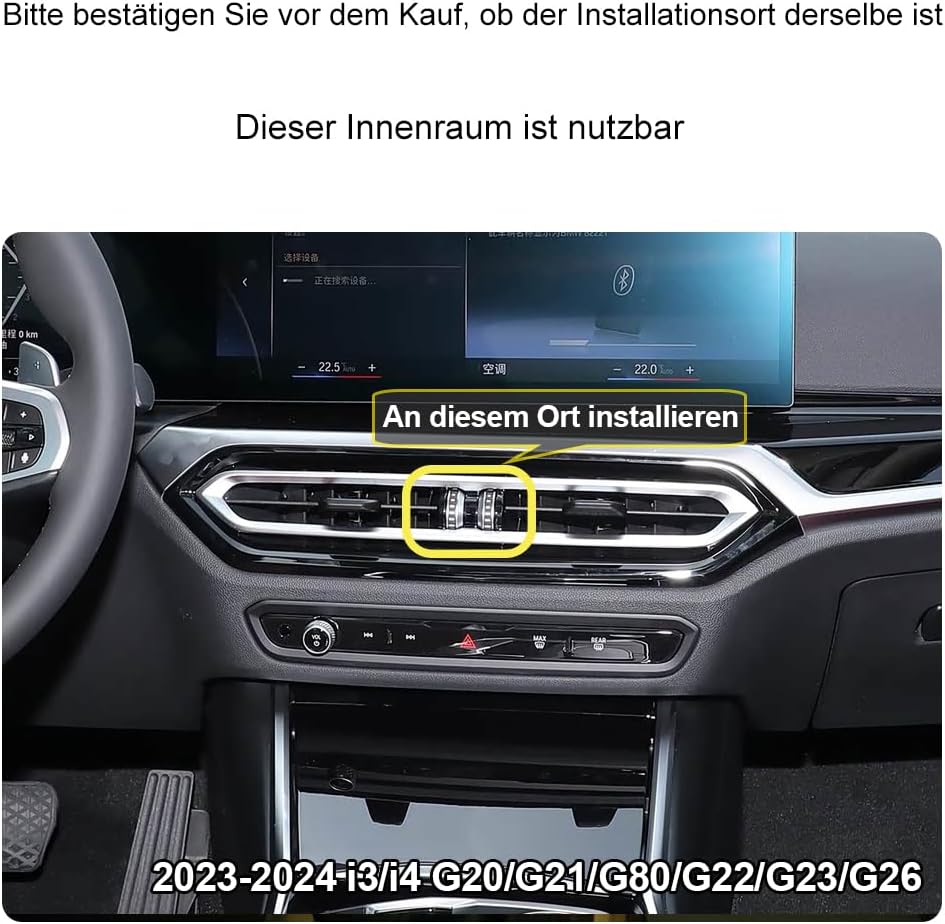 Auto-Handyhalterung für BMW 3er / 4er / i3 / i4 Auto-Zubehör [Nur kompatibel mit BMW G20 G21 G80 G22