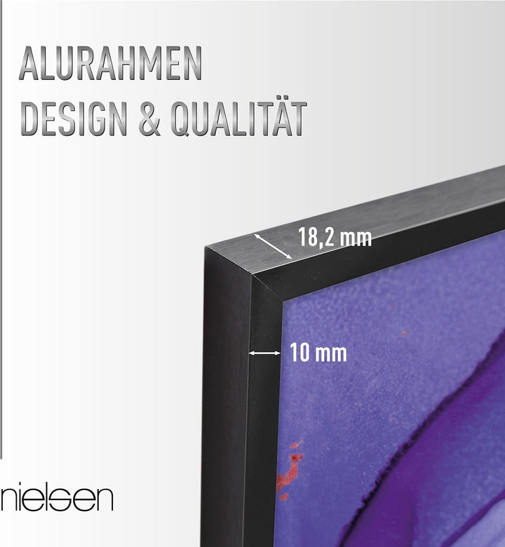 nielsen Aluminium Bilderrahmen C2, 50x60 cm, Eloxal Schwarz Glanz 50 x 60 cm Eloxal Schwarz Glanz, 5