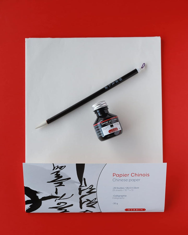 J.Herbin Herbin 90400T - Pack mit 25 Blatt chinesisches Papier, ideal für Kalligraphie, 26,5x33 cm,