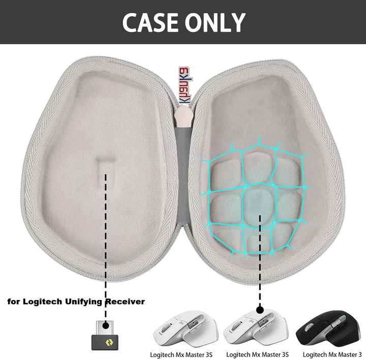 Khanka Tasche für Logitech MX Master 4/3S/3 kabellose Maus,Hartes Reise-Transportetui mit Tragegriff