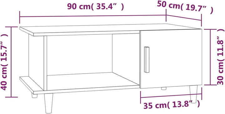Tidyard Couchtisch Modernes Design Beistelltisch mit Fach und Ablage Wohnzimmertisch Kaffeetisch Sof