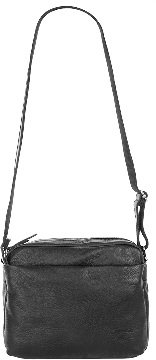 Samantha Look Umhängetasche echt Leder Damen | | 017792 Schwarz, Schwarz
