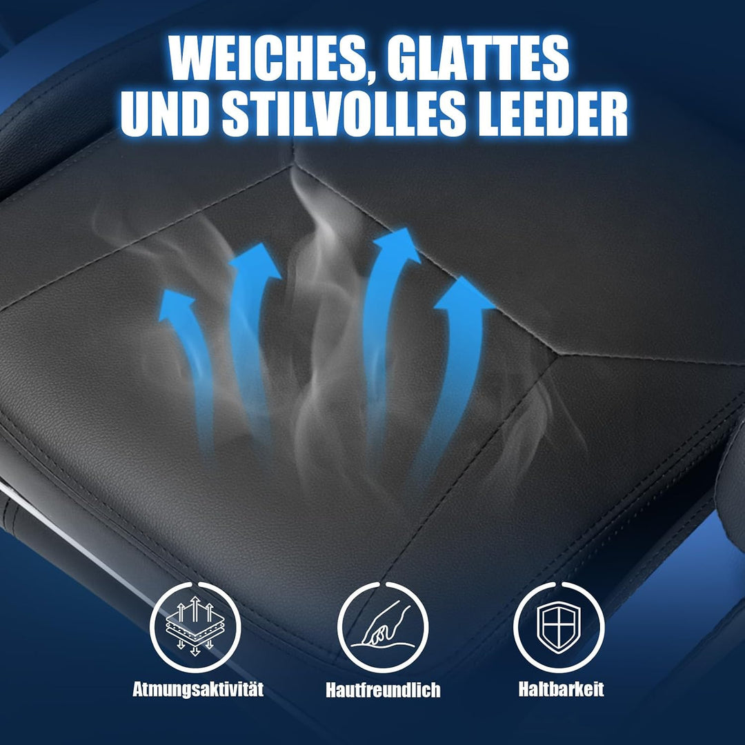 GTPLAYER Gaming Stuhl, Bürostuhl Gamer Stuhl, Ergonomischer Gamer Sessel mit Fussstütze, Gaming Chai