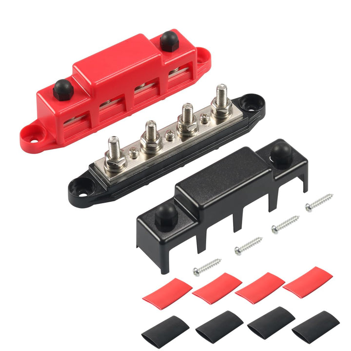 180A Sammelschiene 12V - 48V DC Sammelschiene für Geländewagen Boot Camper Verteilerblock M8 + 8X M4