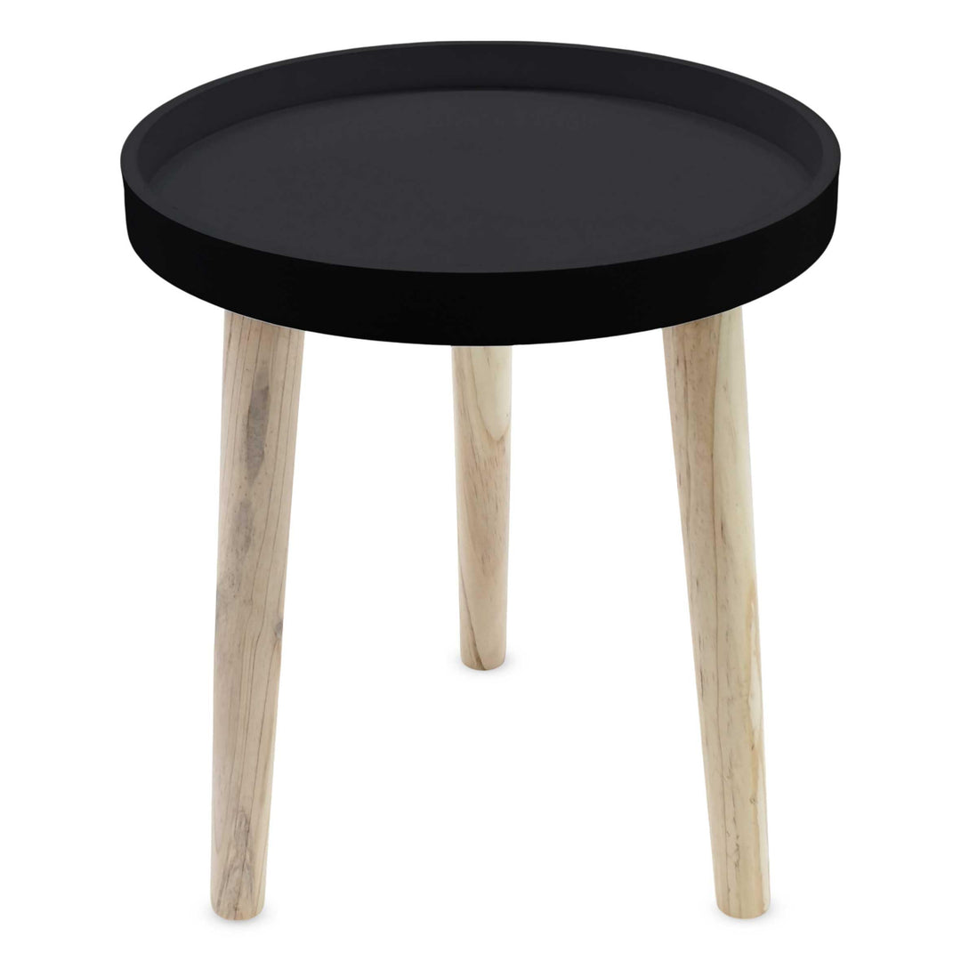 Spetebo Deko Holz Tisch 36x30 cm - schwarz - Kleiner Beistelltisch Couchtisch Sofatisch, Schwarz