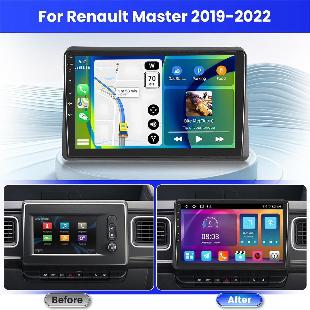 Radio für Renault Master 2019-2022 Android 15 2+64G mit Wireless CarPlay Android Auto 10,1 Zoll Bild