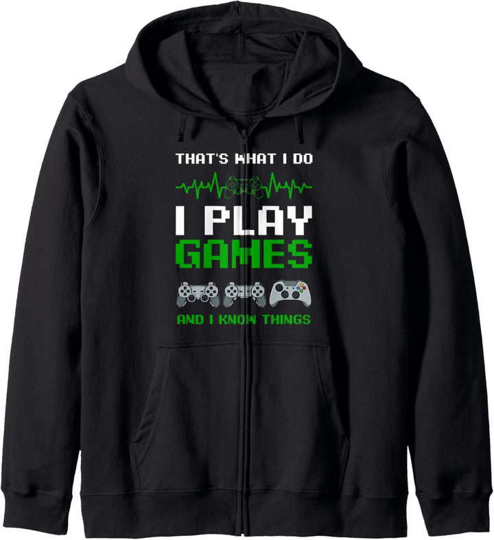 That's What I Do I Play Games Herzschlag Video Spiele Gaming Kapuzenjacke