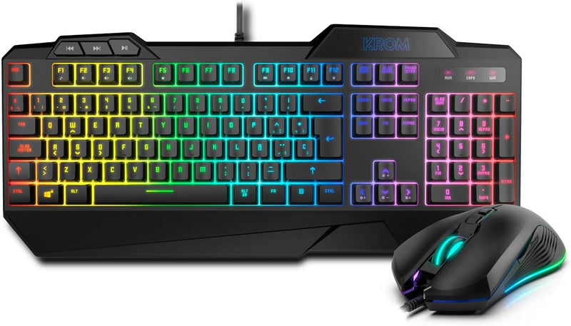 KROM Set mit Tastatur und Maus KRUSHER -NXKROMKRSHRSP- Set mini mechanische tastatur, RGB-LED-Beleuc