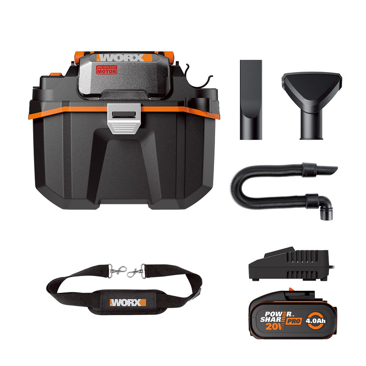 WORX Akku-Werkstattsauger 18V(MAX 20V) WX031, PowerShare, Starke Saugkraft, tragbar, mit 1 STK. Akku
