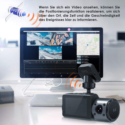 VANTRUE GPS Aufkleber-Halterung für N4/X4S/ T3/ N2S Dashcam mit Typ C USB Anschluss, auf Windschutzs