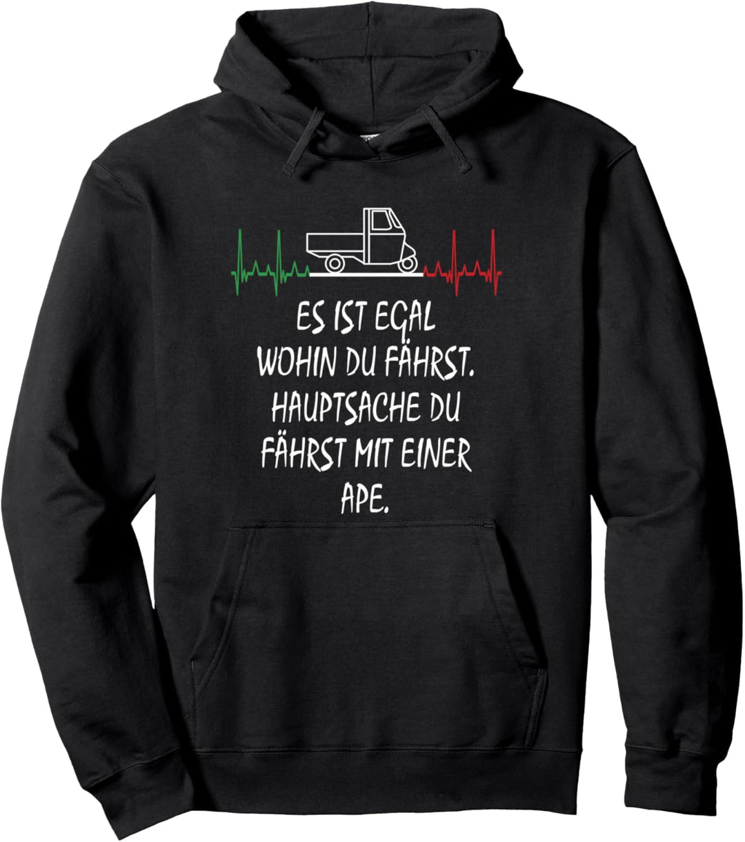 Hauptsache Du Fährst Mit APE 50 I Dreirad APE 50 Herzschlag Pullover Hoodie