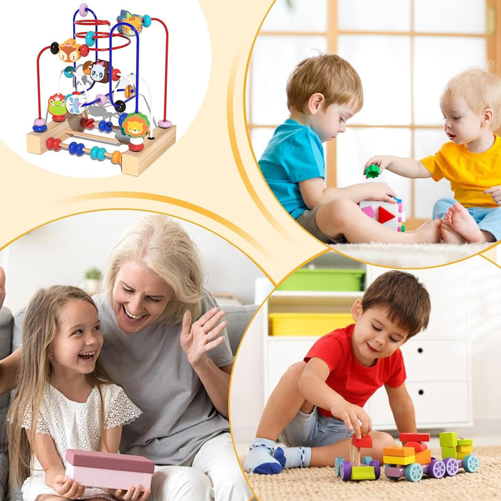 Hölzerne Perle Labyrinth Spielzeug Für Kleinkinder, Perle Spielzeug Bunte Achterbahn Vorschule Lerns