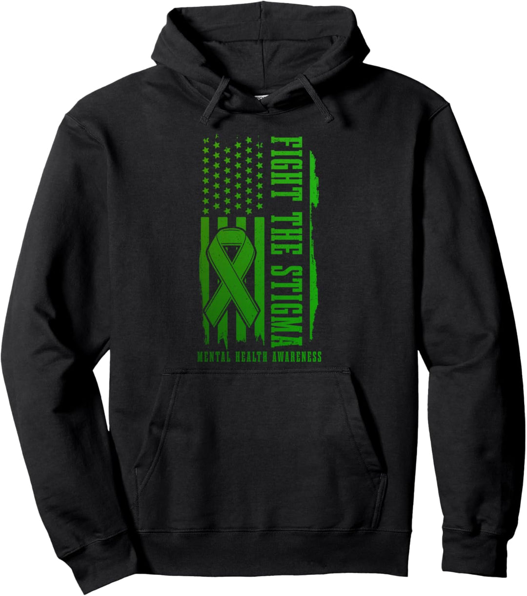 Mental Health Awareness Matters Fight The Stigma US-Flagge Pullover Hoodie