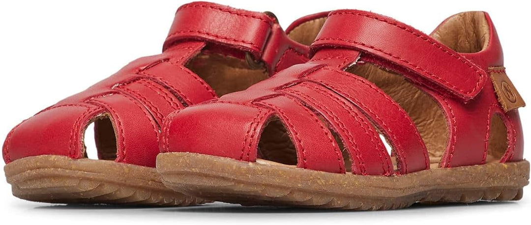 Naturino Halb geschlossene Sandalen aus Leder, Dunkelrot