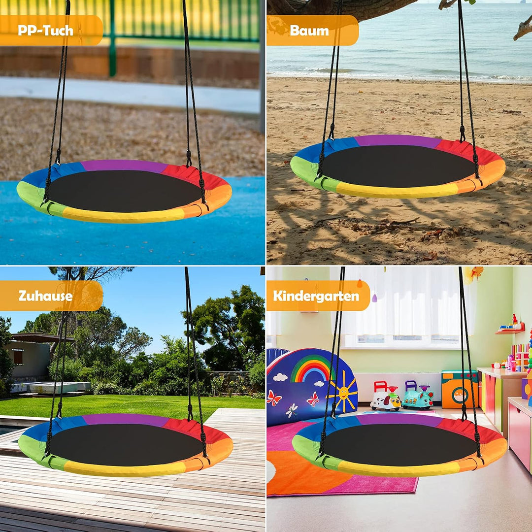 RELAX4LIFE Nestschaukel aus Stahlrohr, Schaukel Outdoor, Garten-Schaukel Kinderschaukel, Tellerschau