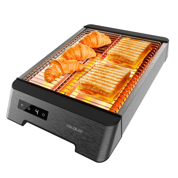 Cecotec Horizontaler Brotröster - Flacher Toaster mit 3 taktilen NiceSlice Touch-Widerständen. 1000W