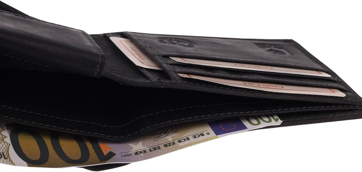 Greenburry Vintage RFID Geldbeutel Leder Herren Geldbörse schwarz