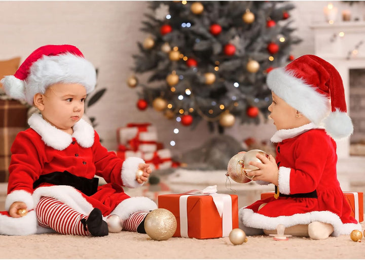 Weihnachtsmütze Nikolausmütze Damen Herren plüsche weihnachtsmann mütze Erwachsene Kinder Baby Rote