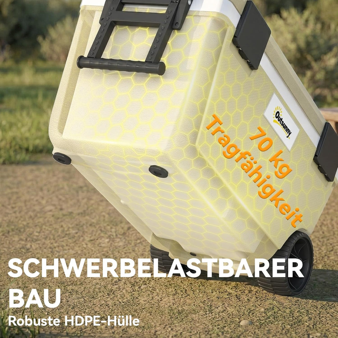 Outsunny Kühlbox 70L Grosse Passive Thermobox bis zu 72 Std. Kühlung, mit PU-Vollschaumisolierung Rä