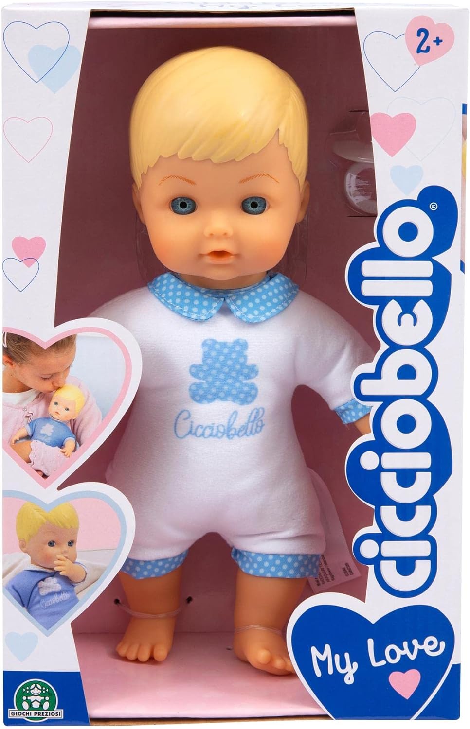 Cicciobello My Love – Die Flauschige Puppe passt den Kleinen mit weissem Kleid, Höhe 24 cm, für Kind