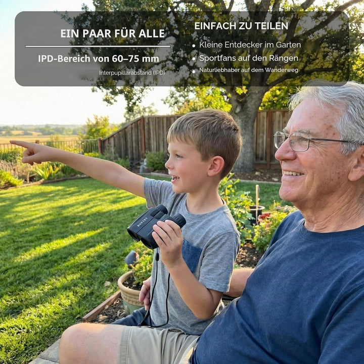 Hontry Fernglas für Erwachsene und Kinder, Kompakt Fernglas 10x25 für Vogelbeobachtung, Theater und