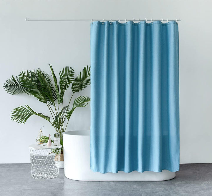 M&W DAS DESIGN Duschvorhang aus schwerem Textil Gewebe Leinenoptik schwere Qualität Schimmelresisten