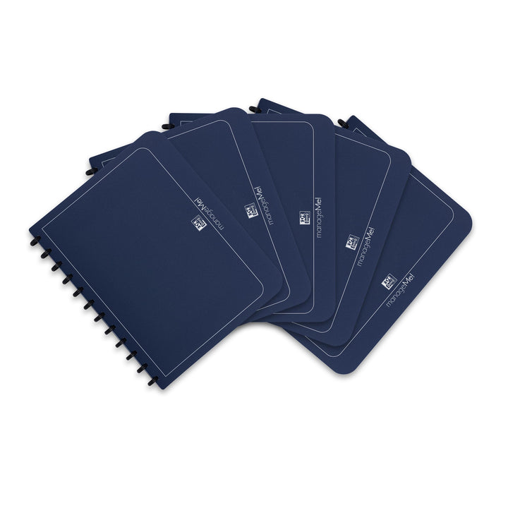 Oxford Ring-Mappe A4, manageMe, Sichtbuch mit 25 Hüllen, dunkelblau, 5er Pack dunkelblau 5er Pack Si