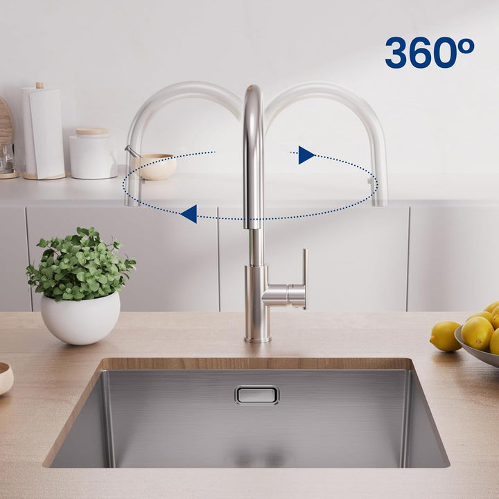 CECIPA Wasserhahn Küche Ausziehbar, Hochdruck Küchenarmatur mit Kehrspray Wasserstrahlarten, Küche M