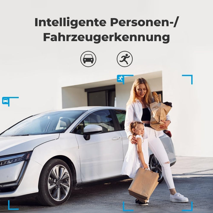 Reolink 3MP Überwachungskamera Aussen Akku WLAN 355°/140° Schwenkbar, 2K Solar IP Kamera Outdoor, Pa
