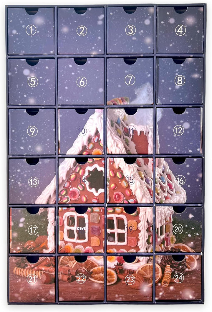 Adventskalender zum selbst Befüllen mit 24 Schubladen-Boxen, DIY-Weihnachtskalender Bastelset (Zahle