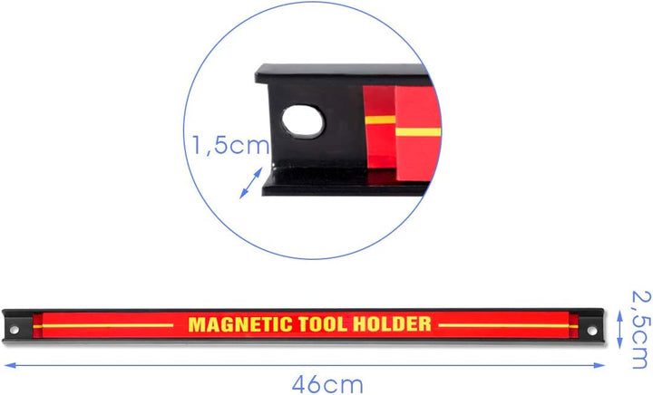 GOPLUS Magnetleiste, Magnet Werkzeughalter Rot, Werkzeug Halterung, Werkzeugleiste, Magnetischer Wer