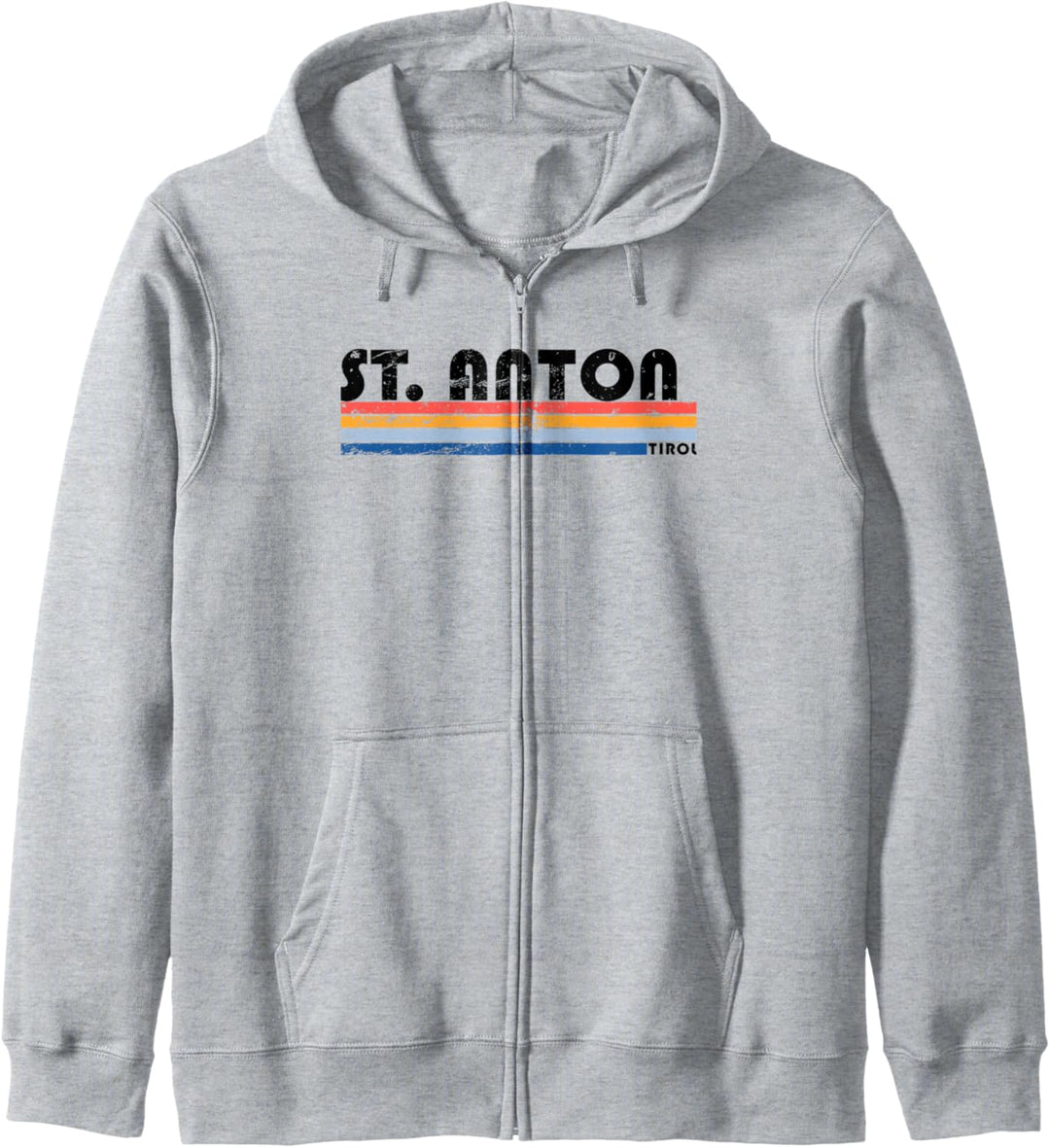 St. Anton Arlberg Tirol Vintage Streifen Kapuzenjacke
