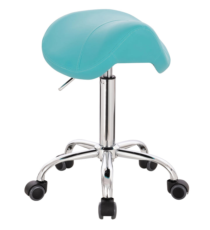 1stuff® Sattelhocker Pony - kompaktes Fusskreuz - gepolsterter Sitz - Höhe bis über 70cm - Rollhocke