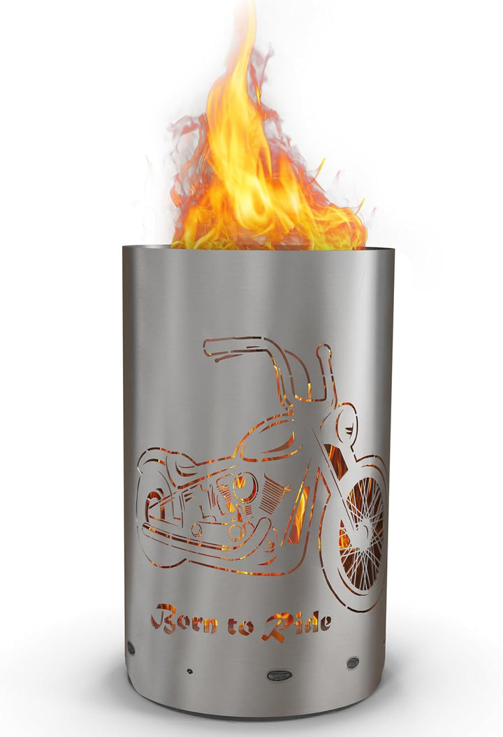 Coole Feuertonne/Feuerkorb mit Motiv Born to Ride