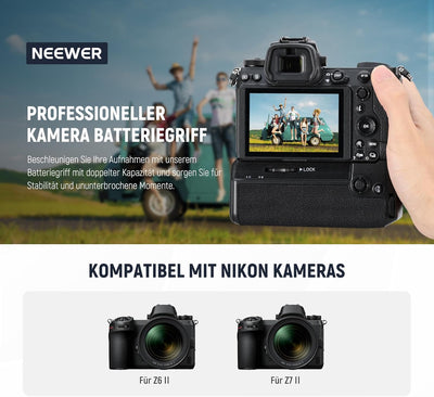 NEEWER MB-N11 Batteriegriff mit 2X EN-EL15c Ersatzakkus 2400mAh und USB Zweikanal Ladegerät Set, Ver