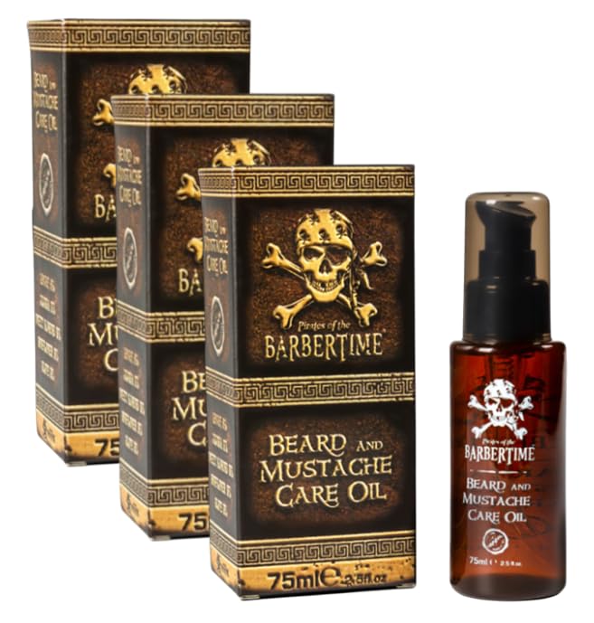 Bart & Schnurrbart Öl 75ml | Bartpflege mit Argan-, Jojoba-, Mandel-, Oliven- & Sonnenblumenöl | Wei