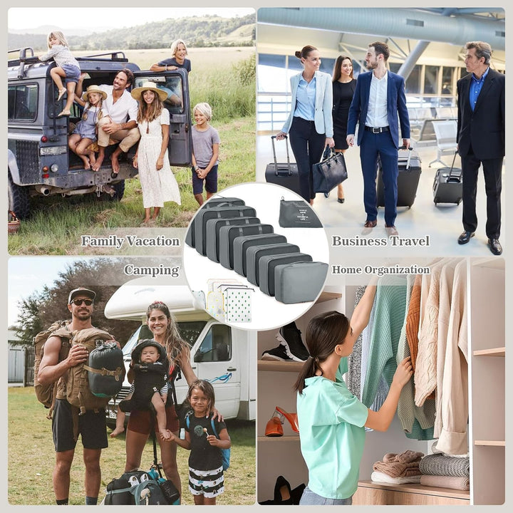 Koffer Organizer Set, 15 Stück Packing Cubes, Wasserdichte Kleidertaschen für Urlaub und Reisen, Tra