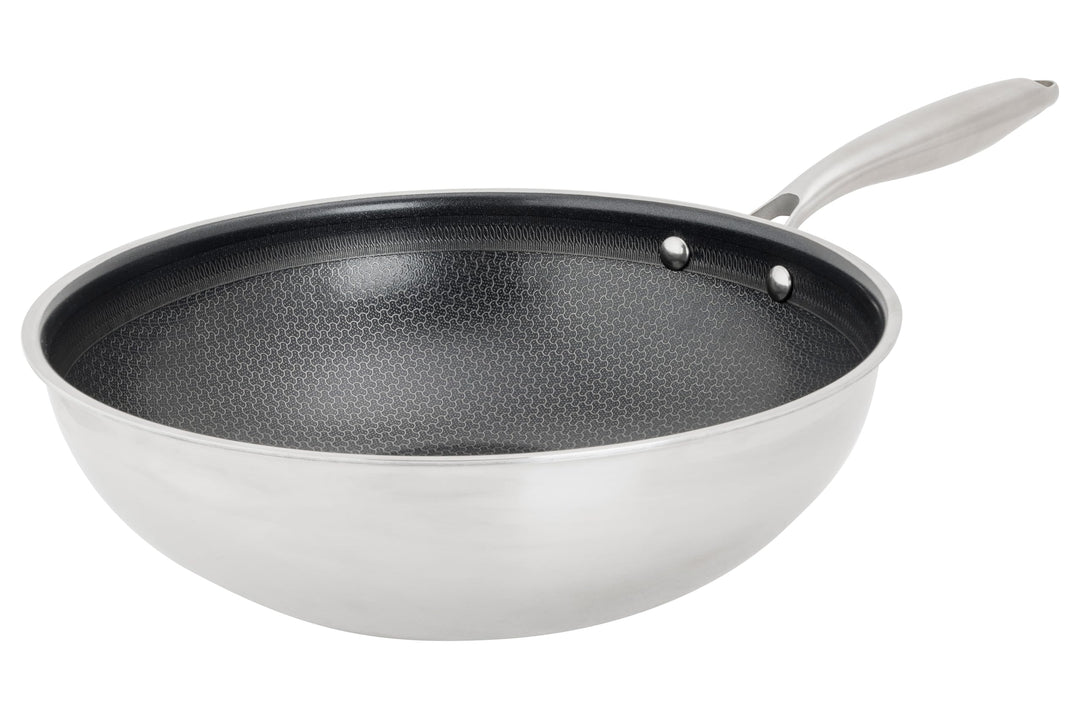 Cosy & Trendy Hexapro Wok aus antihaftbeschichtetem Edelstahl, Durchmesser 28 x Höhe 9 cm, alle Bren