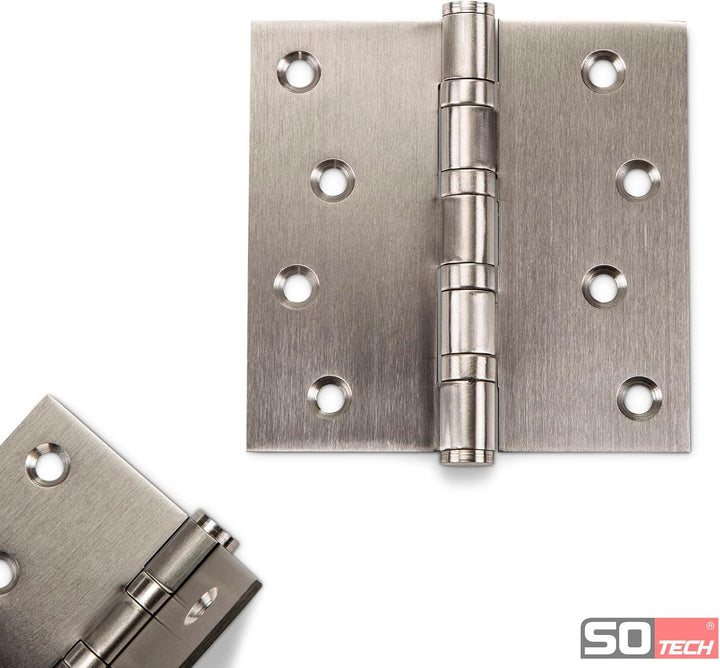 SOTECH 10 Stück Türbänder Edelstahlscharniere Aufschraubbänder Edelstahl SS201 kugelgelagert mit Ede