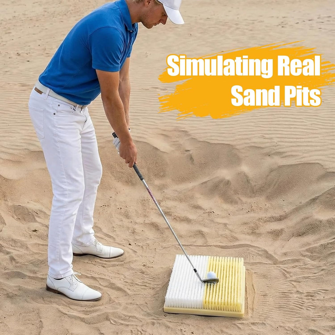 Golf Bunkermatte, 40cm x 23cm Golf Bunker-Übungsmatte, mit Zwei Sandfallen (Flach und Tief), Tragbar