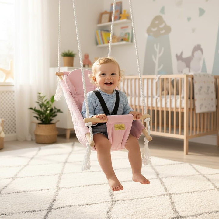 BlueKitty Wiege; Schaukel; Liegestuhl für Kinder; Babyschaukel; Kinderschaukel mit Kissen; Schaukel