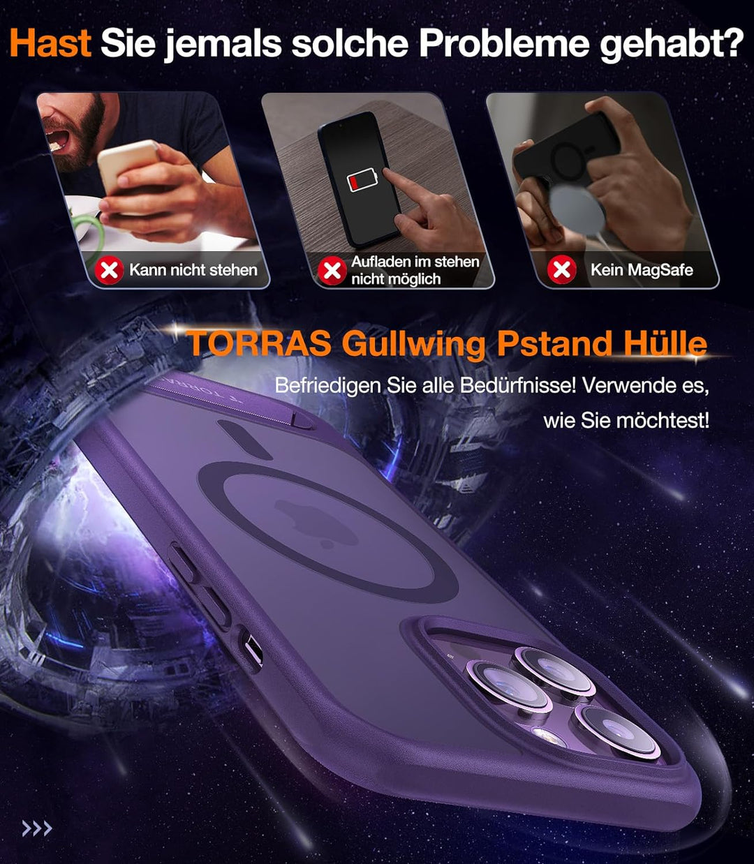 TORRAS für iPhone 14 Pro Max Hülle für MagSafe [Zertifizierte Militärschutz & Upgraded TOP Magnetkra